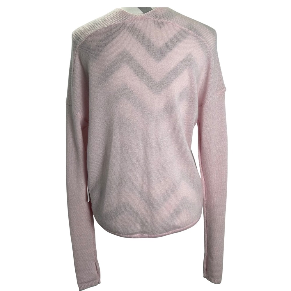 Duffy XS Pink 100% Cashmere V-Neck Long Sleeve Oversized Sweater Soft Knit NWT - Picture 2 of 7